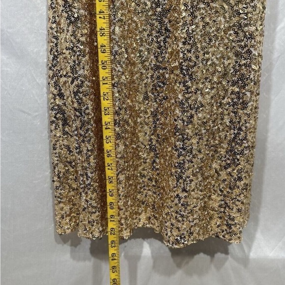 Mac Duggal Gold Asymmetrical Sequin Dress - Picture 3 of 3